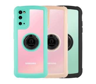 Funda Anti-Shock Compatible con Samsung Galaxy S20 con Imán y Soporte de Anilla