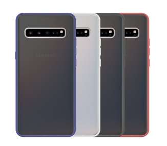Funda Gel Compatible para Samsung Galaxy S10 5G Smoked con borde de color