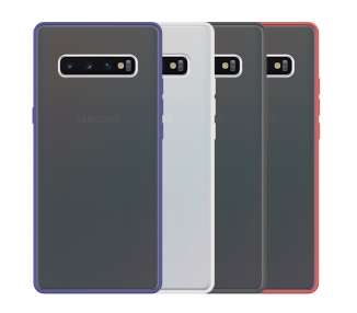 Funda Gel Compatible para Samsung Galaxy S10 Plus Smoked con borde de color