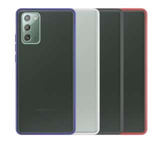 Funda Gel Compatible para Samsung Galaxy Note 20 Smoked con borde de color