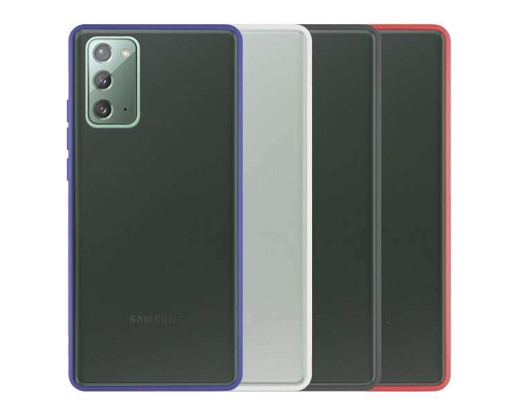Funda Gel Compatible para Samsung Galaxy Note 20 Smoked con borde de color