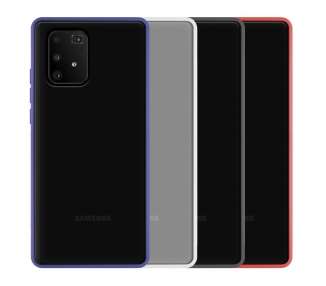 Funda Gel Compatible para Samsung Galaxy A91,S10 Lite Smoked con borde de color