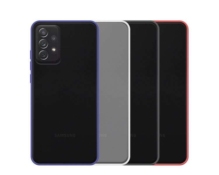 Funda Gel Compatible para Samsung Galaxy A72-5G Smoked con borde de color