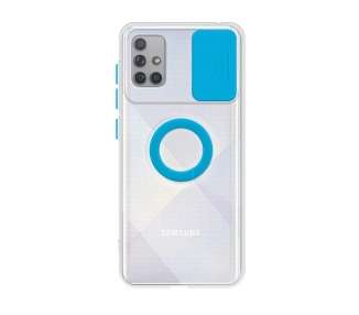 Funda para Samsung Galaxy A71 4G Transparente con Anilla y Cubre Cámara