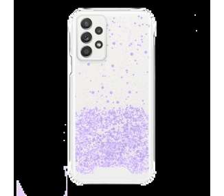 Funda Gel transparente purpurina compatible con Samsung A52 5G