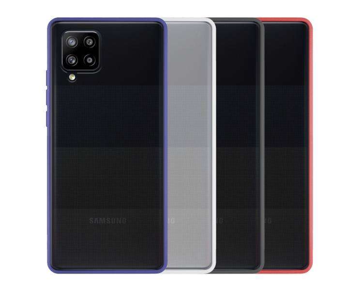 Funda Gel Compatible para Samsung Galaxy A42 Smoked con borde de color
