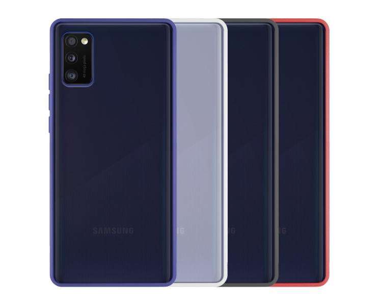 Funda Gel Compatible para Samsung Galaxy A41 Smoked con borde de color