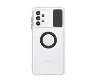 Funda para Samsung Galaxy A32 5G Transparente con Anilla y Cubre Cámara