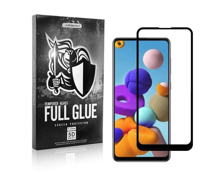 Cristal Templado Full Glue 5D para Samsung Galaxy A21 Protector Pantalla Curvo