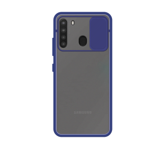 Funda Gel Compatible para Samsung Galaxy A21 con cámara Cubierta Deslizante