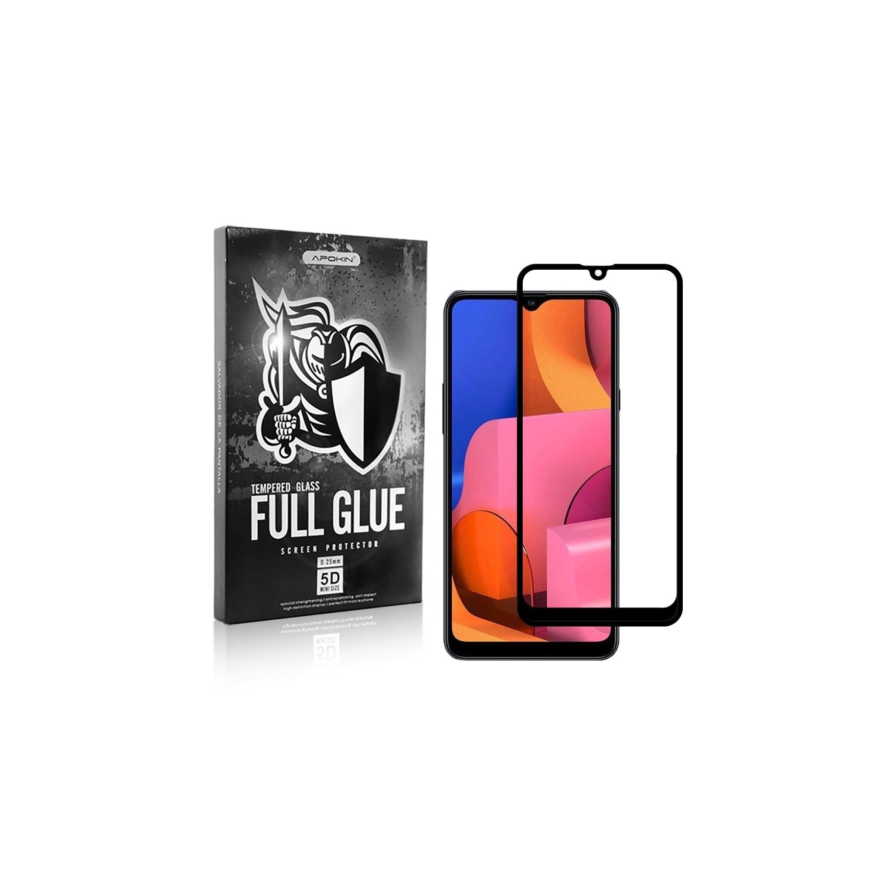 Cristal Templado Full Glue 5D para Samsung Galaxy A20S Protector Pantalla Curvo