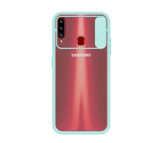 Funda Gel Compatible para Samsung Galaxy A20S con cámara Cubierta Deslizante