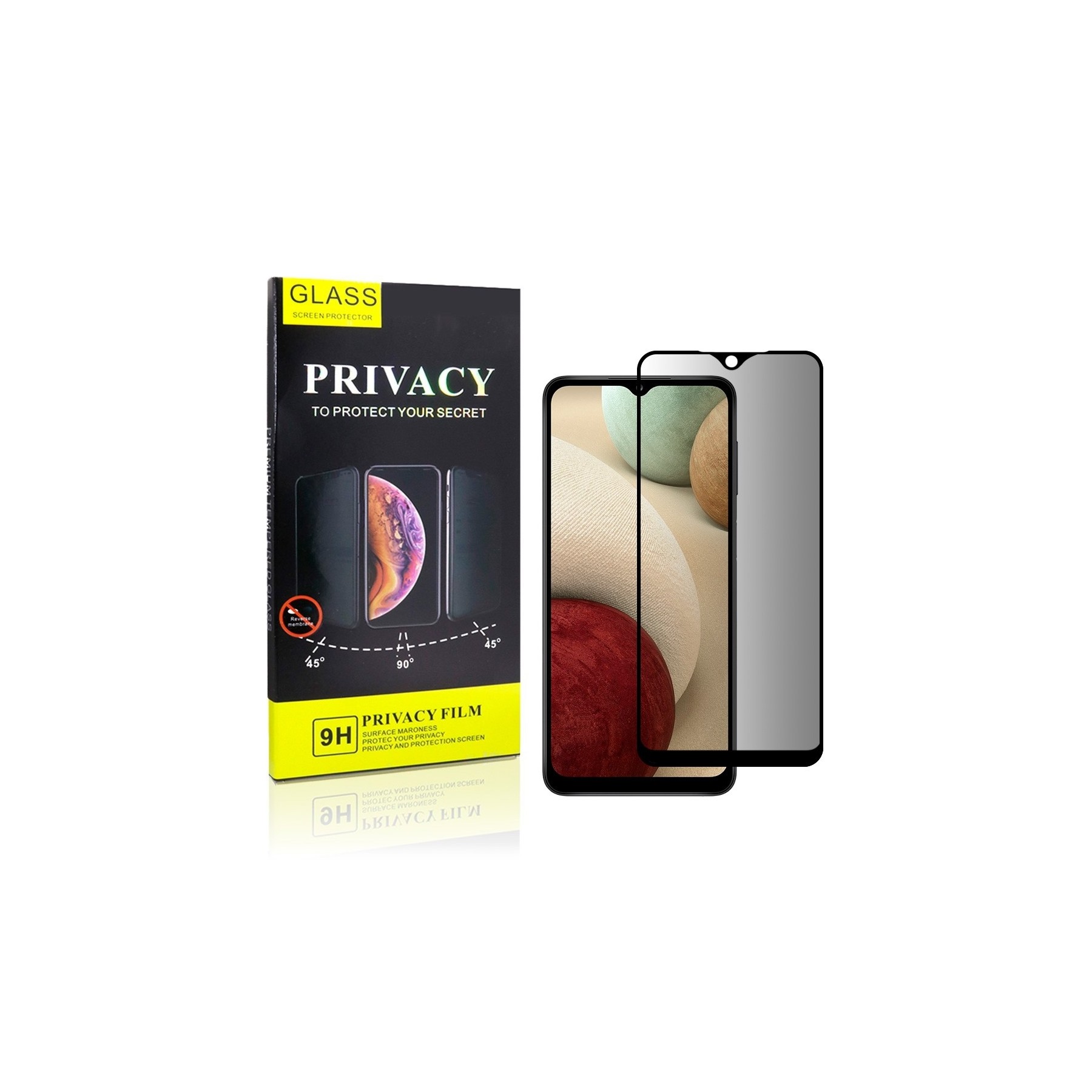 Cristal Templado Privacidad para Samsung A12 Protector de Pantalla 5D Curvo