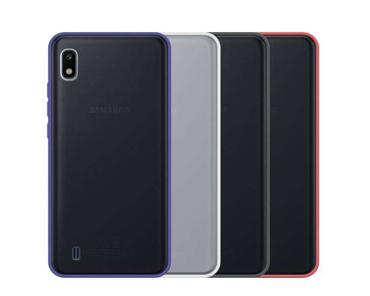 Funda Gel Compatible para Samsung Galaxy A10s Smoked con borde de color