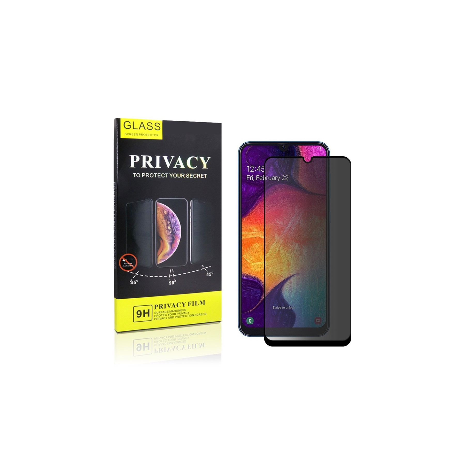 Cristal Templado Privacidad Para Samsung Galaxy A10 Protector Pantalla 5D Curvo