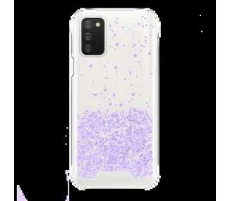 Funda Gel transparente purpurina compatible con Samsung A03S