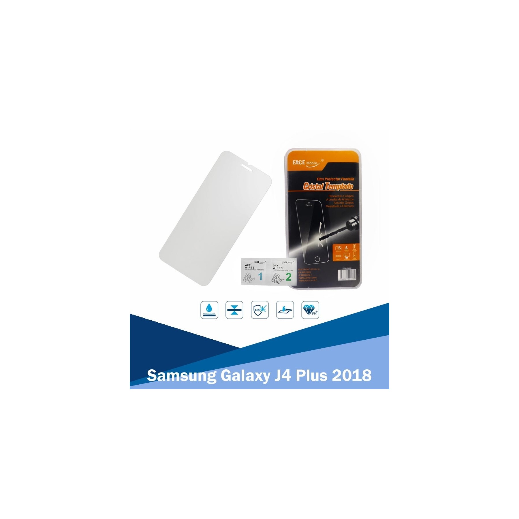 Cristal Templado para Samsung Galaxy J4 Plus 2018 , A7 2018 Protector Pantalla