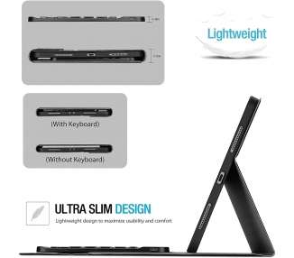Funda con Teclado Bluetooth Compatible para Samsung Galaxy Tab A7 Lite