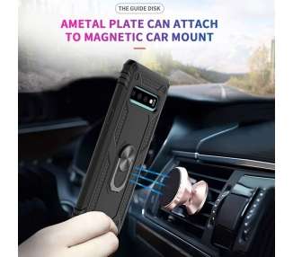 Funda Aluminio Antigolpe para Huawei P40 Lite con Imán y Soporte de Anilla 360º