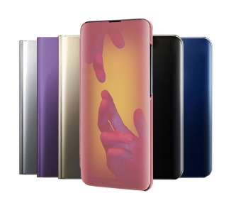 Funda Flip con Stand Compatible para Huawei P20 Lite Clear View