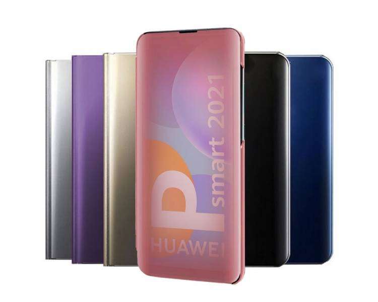 Funda Flip con Stand Compatible para Huawei P Smart 2021 Clear View