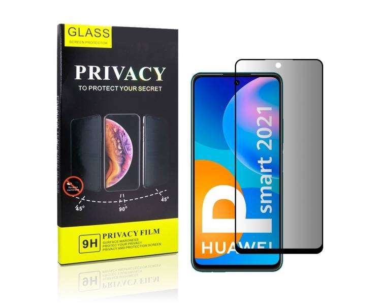 Cristal Templado Privacidad para Huawei P Smart 2021 Protector Pantalla 5D Curvo
