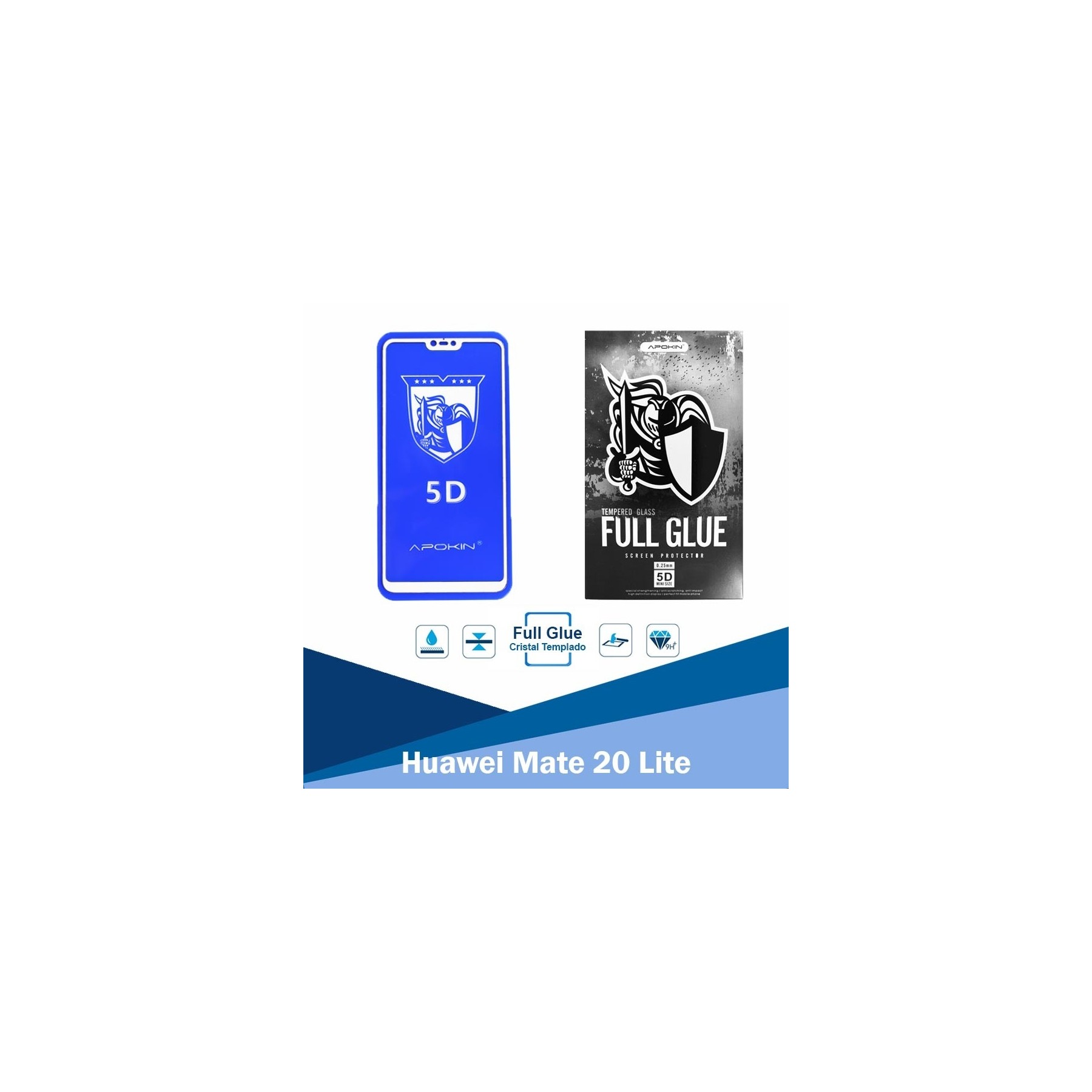 Cristal Templado para Huawei Mate 20 Lite,P Smart Plus Protector Pantalla Curvo