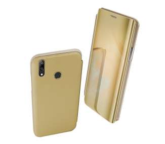 Funda Flip con Stand Compatible para Huawei Y7 2019 Clear View