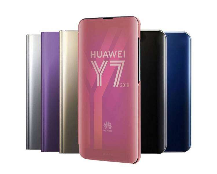 Funda Flip con Stand Compatible para Huawei Y7 2018 , Honor 7C Clear View