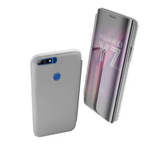Funda Flip con Stand Compatible para Huawei Y7 2018 , Honor 7C Clear View