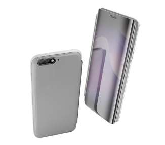Funda Flip con Stand Compatible para Huawei Y6 2018 , Honor 7A Clear View
