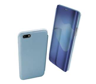 Funda Flip con Stand Compatible para Huawei Y5 2018 Clear View