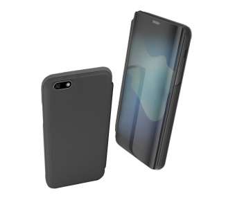 Funda Flip con Stand Compatible para Huawei Y5 2018 Clear View
