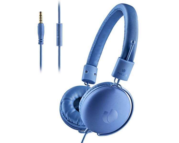 Auriculares ngs cross hop/ con micrófono/ jack 3.5/ azul