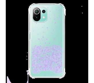 Funda Gel transparente purpurina compatible con Xiaomi Mi 11lite