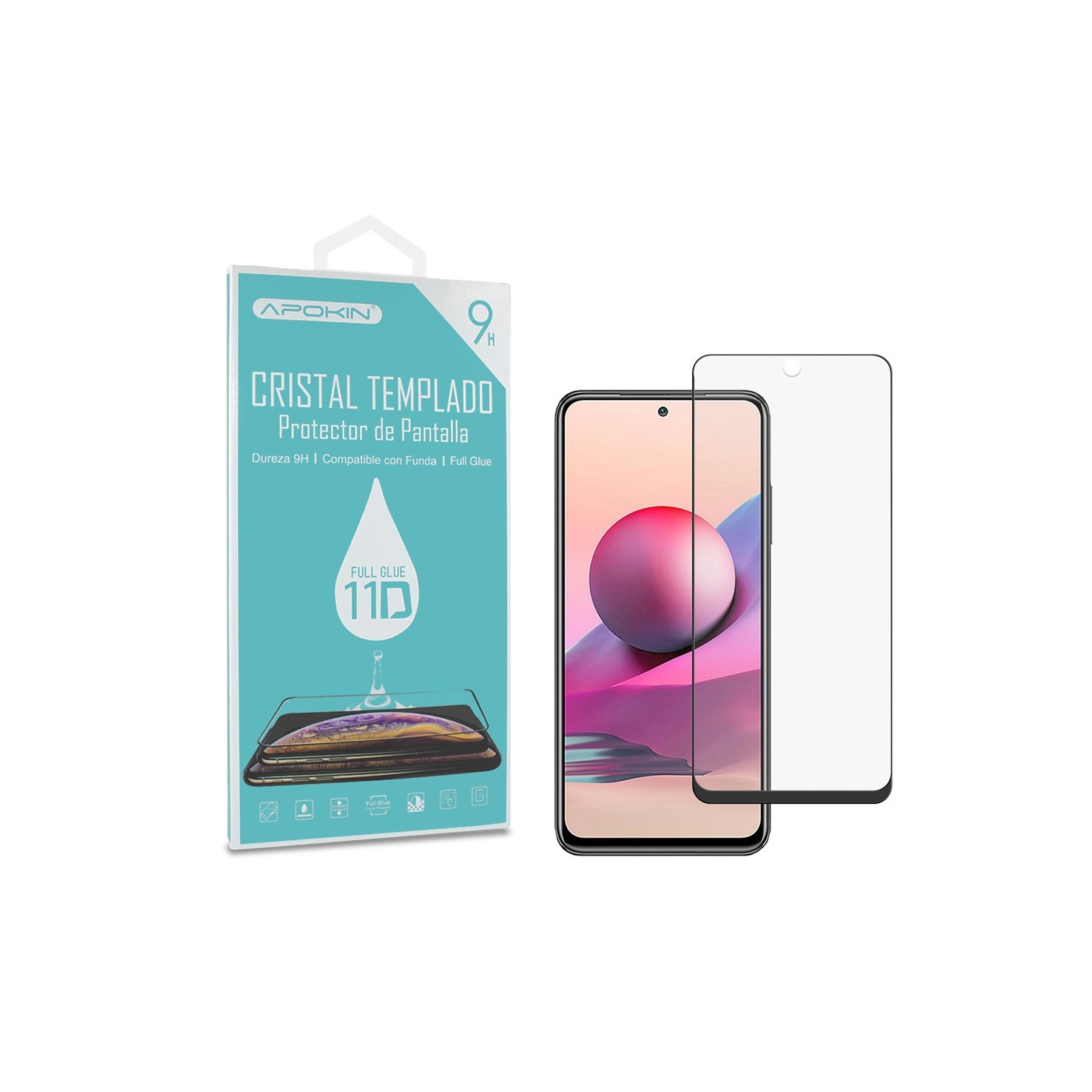 Cristal Templado para Xiaomi Redmi Note 10 5G Protector Pantalla Curvo