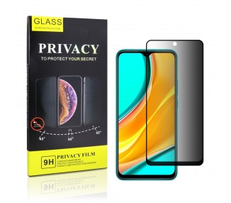 Cristal Templado Privacidad para Xiaomi Redmi 9,9a Protector Pantalla 5D Curvo