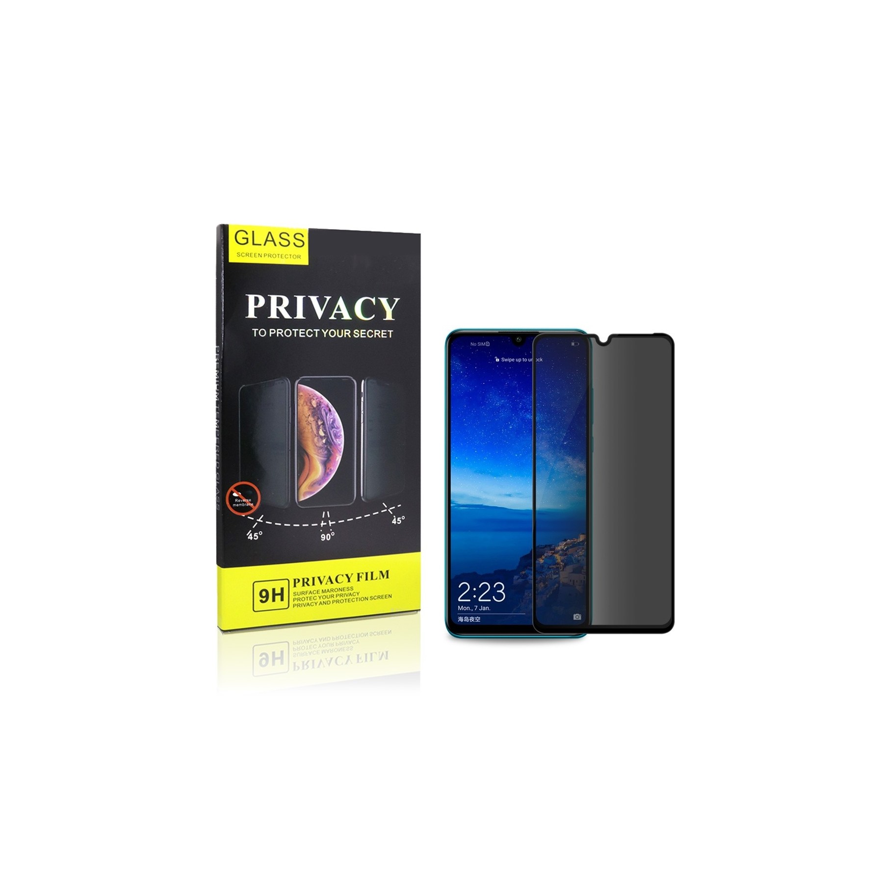 Cristal Templado Privacidad para Xiaomi Poco X3 Protector de Pantalla 5D Curvo