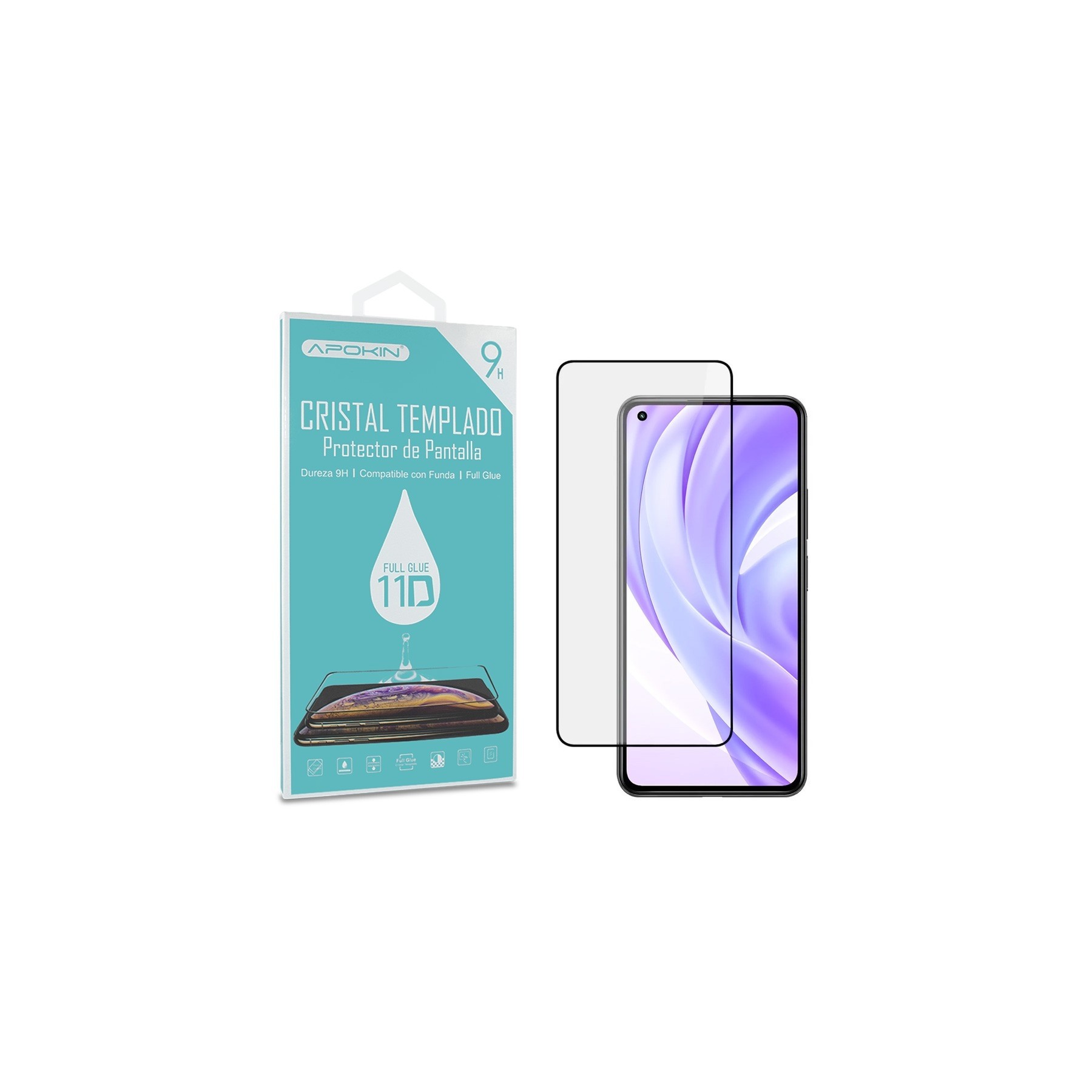 Cristal Templado Full Glue 11D para Vivo Y21,Y53S Protector Pantalla Curvo