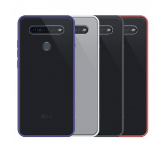 Funda Gel Compatible para LG K51s Smoked con borde de color
