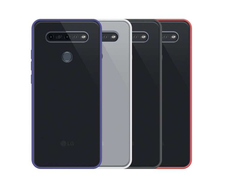 Funda Gel Compatible para LG K51s Smoked con borde de color