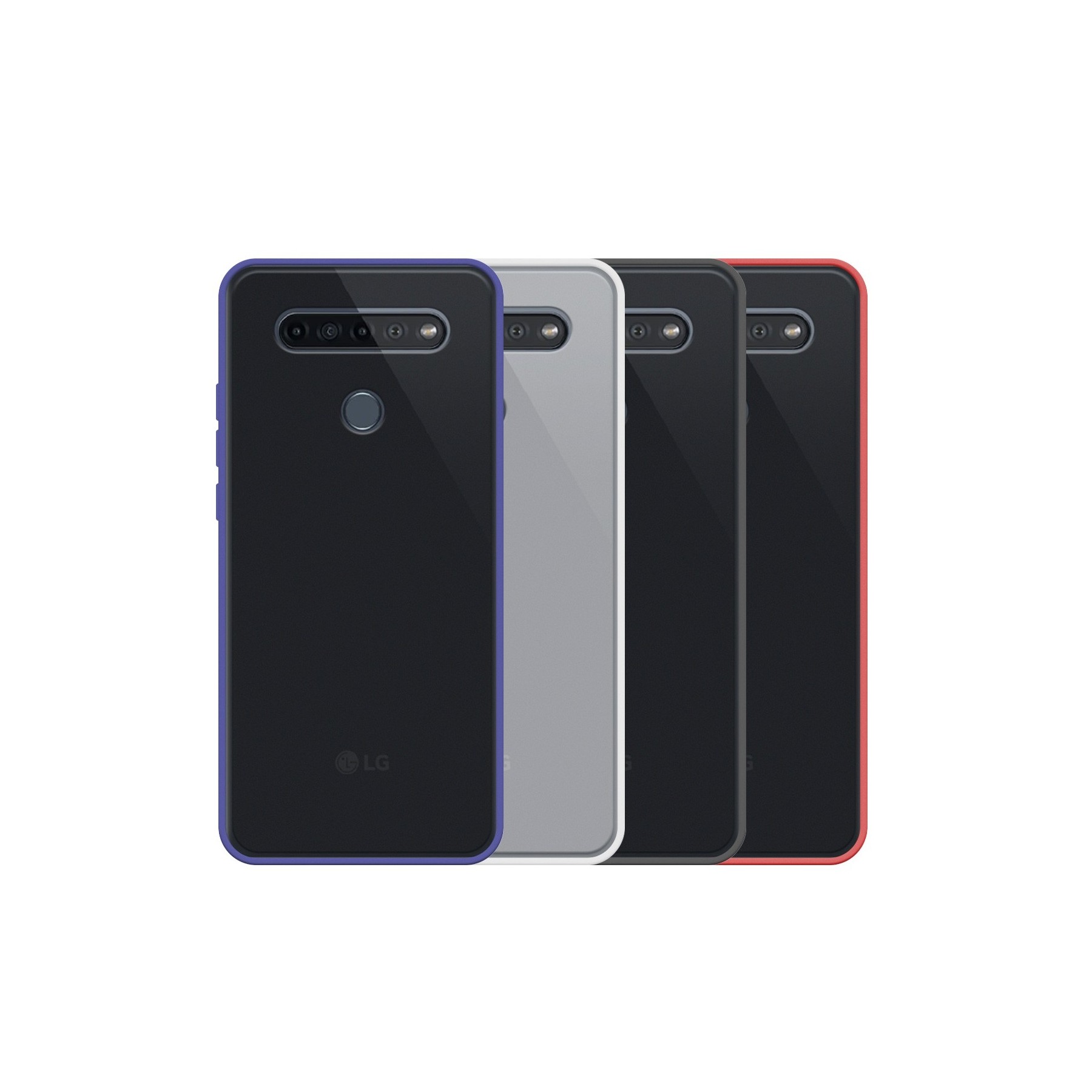 Funda Gel Compatible para LG K51s Smoked con borde de color