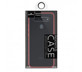 Funda Gel Compatible para LG K51s Smoked con borde de color