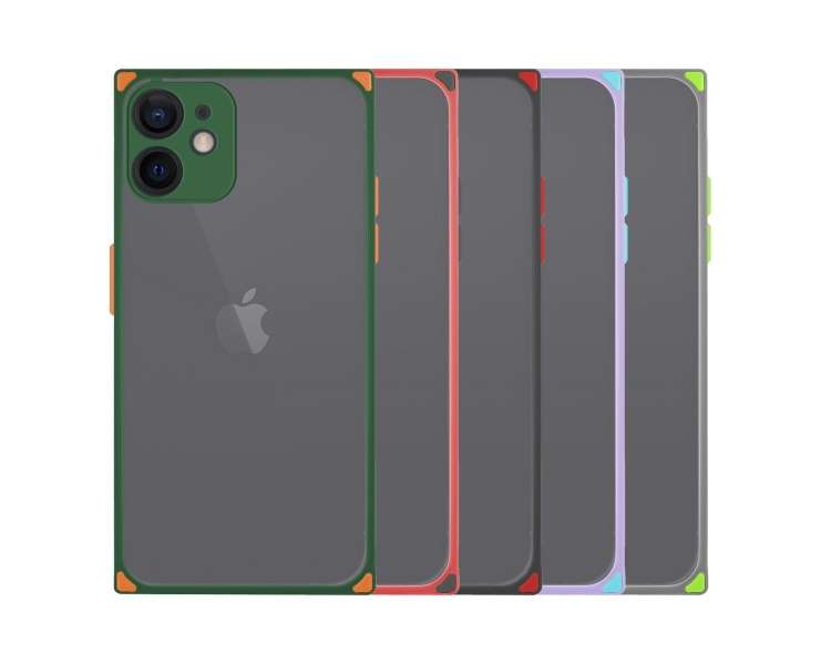 Funda Cubik Compatible para iPhone 12 con borde de color