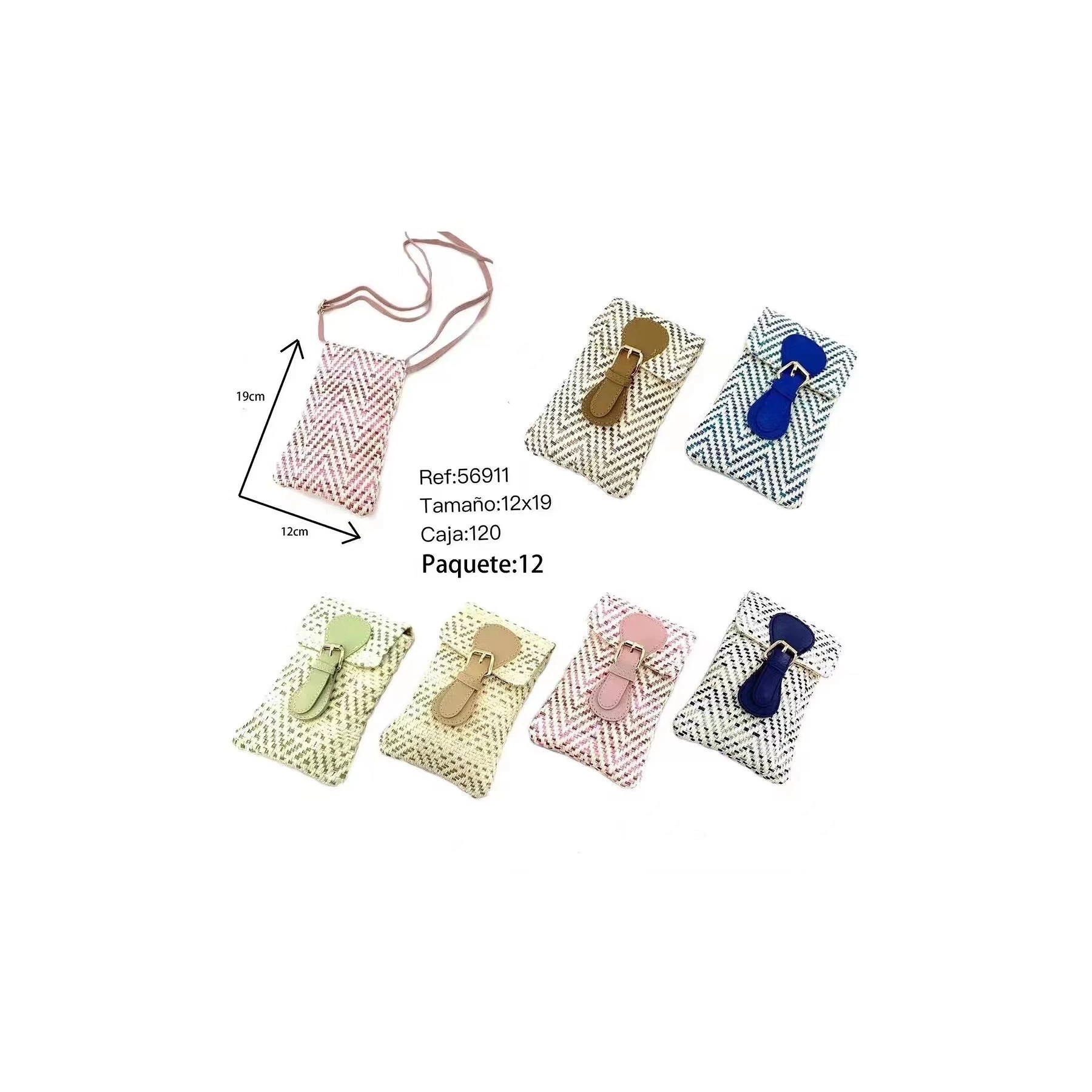 Bolsito Colgante con Cierre de Mimbre Ecologico 56911 Surtidos