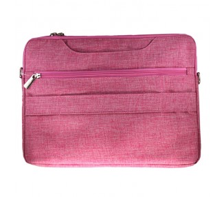 Bolsa Tela con Cremallera para Portatil-Tablet 11-12"" Rosa