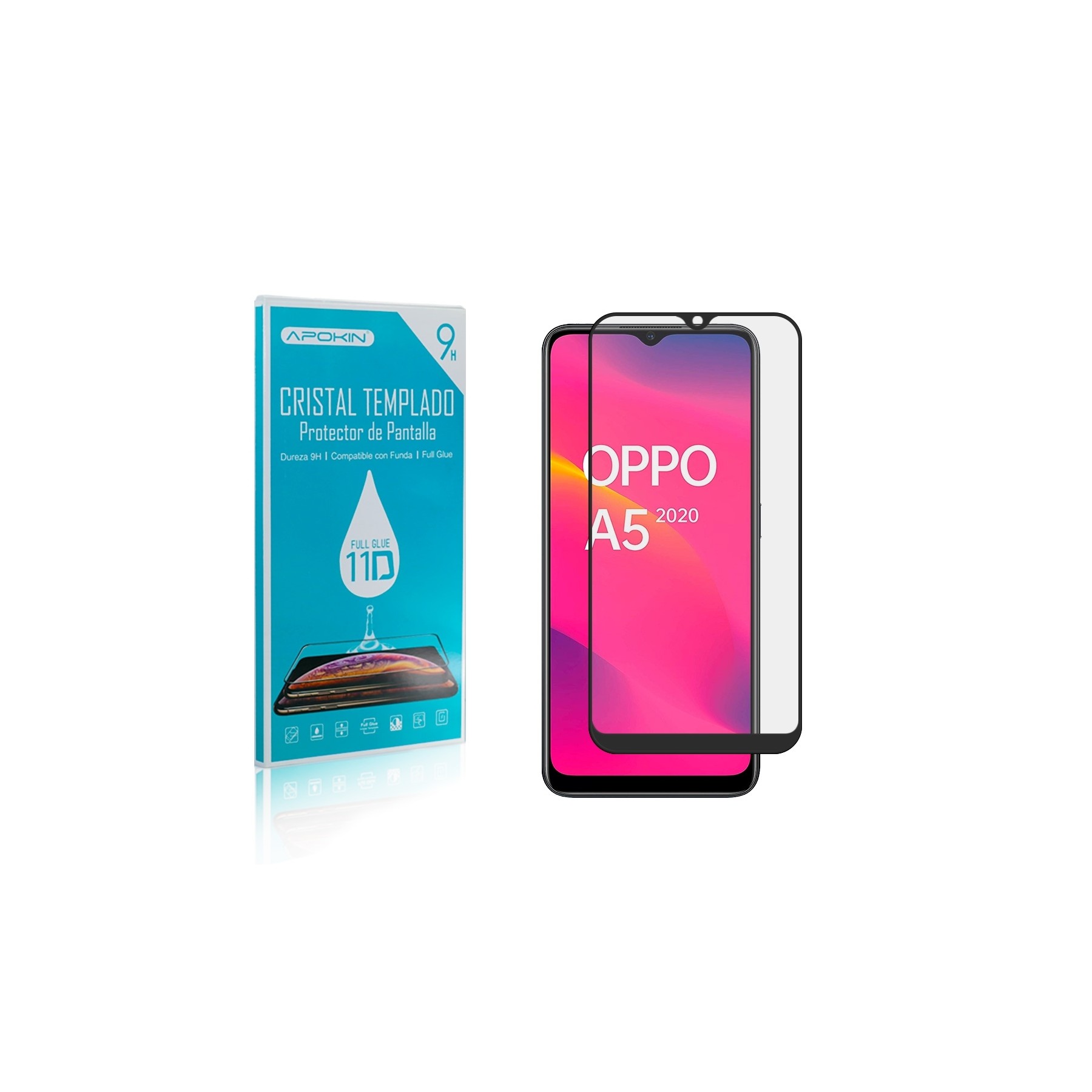 Cristal Templado Full Glue 11D para Oppo Reno 6 Protector Pantalla Curvo