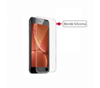 Cristal Templado Compatible con iPhone 7 , 8 Protector Pantalla borde Silicona