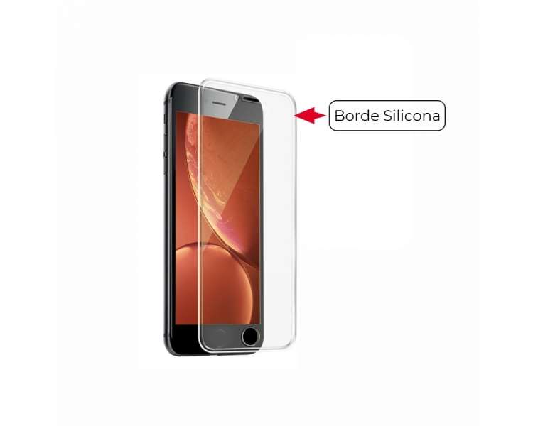 Cristal Templado Compatible con iPhone 7 , 8 Protector Pantalla borde Silicona