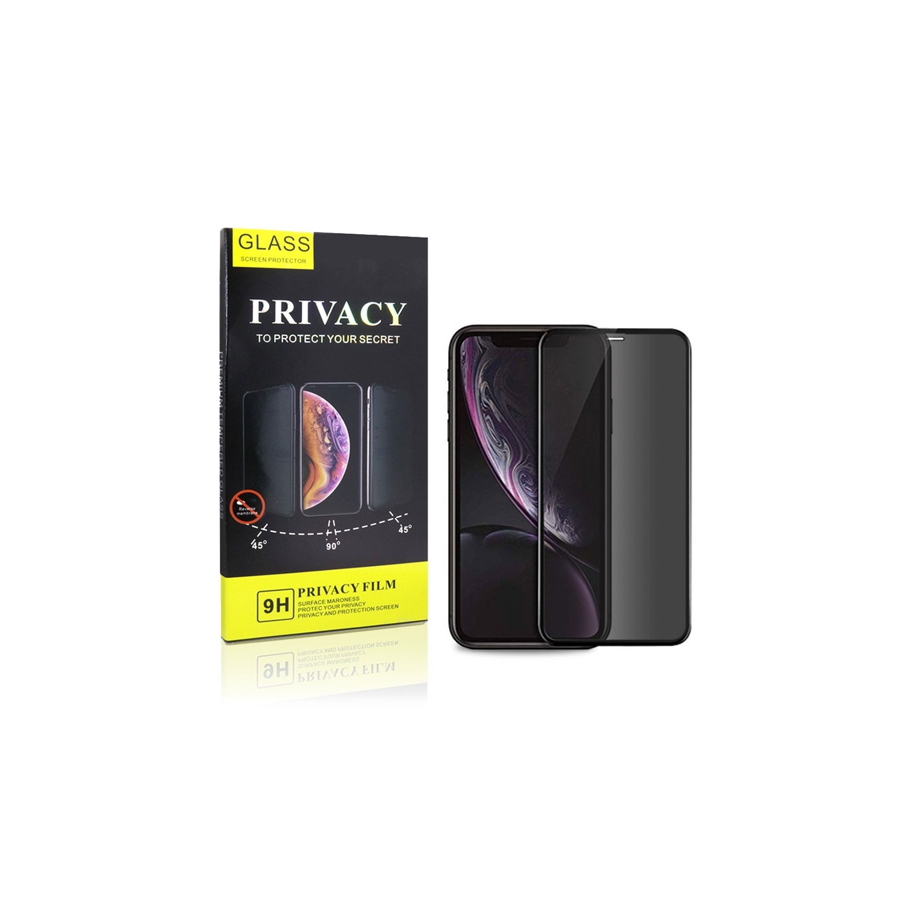 Cristal Templado Privacidad para iPhone X , XS , 11 Pro Protector Pantalla Curvo